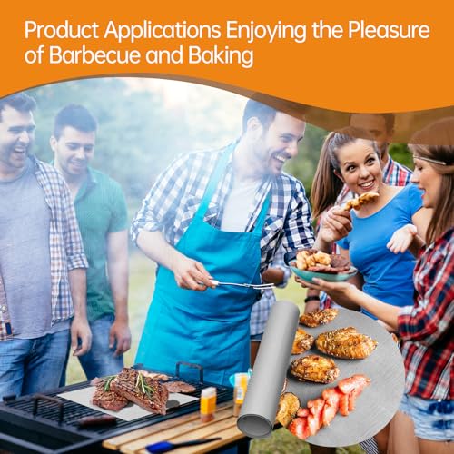 UBeesize 4 Pack Thickened Silver Oven Liners for Bottom of Oven BPA & PFOA Free, Reusable 16x24 Inch Heavy Duty Non Stick Teflon Oven Mats, Fit Electric Gas Toaster Convection Microwave Ovens Grills - color: Silver, size: 24"L x 16"W, style: 4 Pack