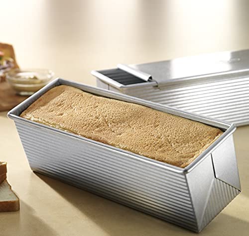 USA Pan Pullman Loaf Pan with Cover, Large w Set of 2 - size: 13 x 4, style: with Lid, Set of 2