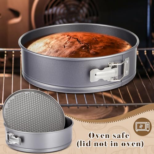 Teenyyou 1 Pcs 9 in Non Stick Springform Cheesecake Pan with Lid - size: about 9 x 2.5 inches