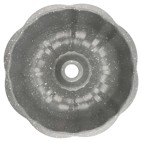 David Burke 9" Fluted Bake Pan – Carbon Steel Bundt Cake Pan – Gray Speckle - color: Gray Speckle, size: 9" Fluted Bake Pan