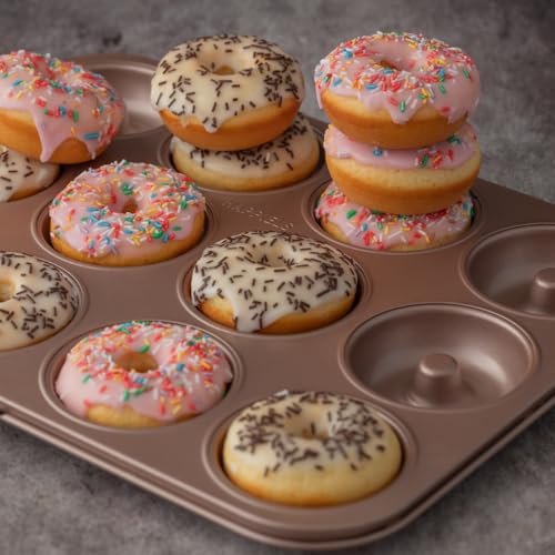HAPPIELS 12 Well Donut Pan Nonstick, PFOA & BPA Free - style: Donut Pan