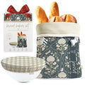 Nectar & Nest Beeswax Bread Bags for Sourdough & Bowl Cover Baker Set - color: Toile & Tale