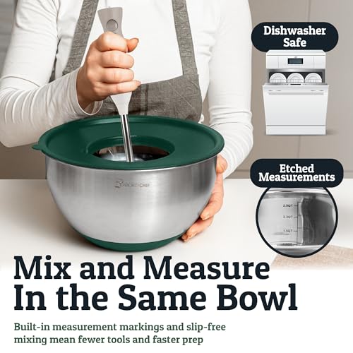 28pc Stainless Steel Mixing Bowls with Lids Set, 1.5-5 Qt, Green - color: Utensils - Green