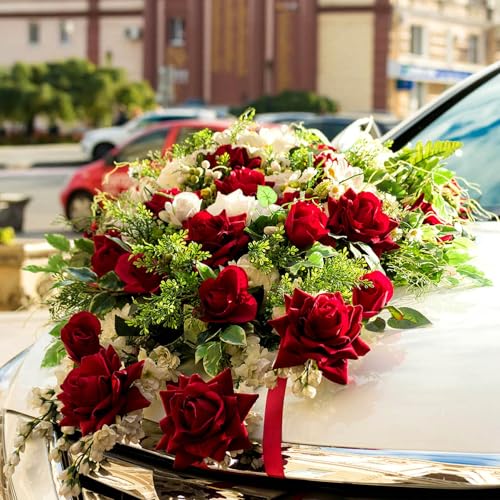 NUOBESTY Floral Foam Ring, 30cm Floral Mud with Suction Cups Round Wet Dry Flower Foam DIY Flower Arrangement Bricks Supplies for Wedding, Party (Pack of 5) - size: 30.00X30.00X4.50CM (Pack of 5)