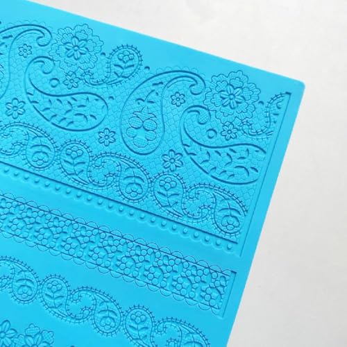 Paisley Lace Silicone impression Mat fondant imprint lace mat