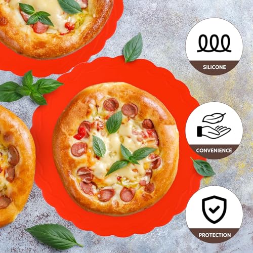 4 Pieces Mini Pie Crust Shields Pie Crust Protector for Edges Baking 3.5-6 Inch Red Mini Silicone Pie Rings for Crust Protectors for Kitchen Tool Pie Molds for Baking to Protecting Edge from Burning