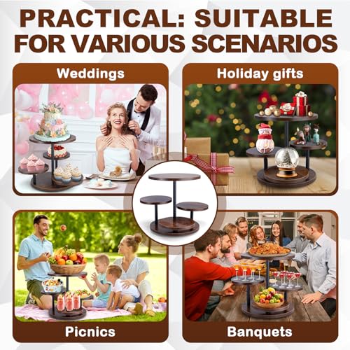 ZMCYNG Cupcake Stand, 4 Tier Round Wood Cupcake Tower Stand for 50 Cupcakes