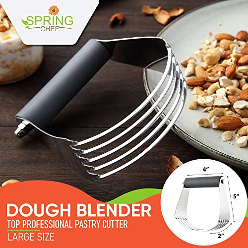 Spring Chef Large Dough Blender For Baking - Durable Pastry Blender - Gray - color: Gray, size: 4" Large