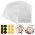 Self Adhesive Cookie Cellophane Treat Bags with Seal 5.5x5.5 Inches, 4 Mils Self Sealing Resealable Individual Plastic Packaging Bags with Thank You Labels for Gift Giving Party Favor Candy 100 Pcs - size: 5.5 x 5.5 Inches