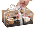 10 Gift Boxes Transparent Cake Boxes ，6 Holes Inserts Cupcake & Dessert Boxes | Tall Transparent Cupcake Box | Insert in White,orBlack | Fits Muffin & Cupcakes Cases（9.4"x 6.7" x 3.9" ） (black)