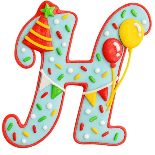 Mighty Gadget Fancy Cursive Letter A to Z Cookie Cutter - 4" Tall Alphabet Baking Mold (Random Color) (H) - color: H