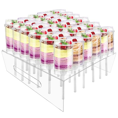 DOERDO 36 Holes Push Pop Cake Stand Acrylic Lollipop Stand Cake Display Stand for Wedding Birthday Party, Clear Square