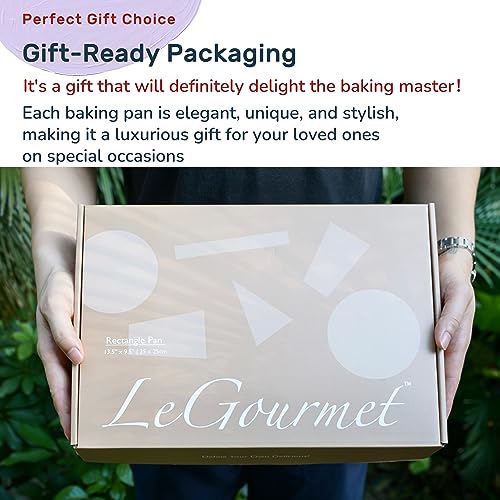 LeGourmet Nonstick Rectangle Baking Pan 9x13 Inch, Ceramic Coating, Non-Toxic, Rust Resistant Aluminized Steel, Perfect Baking Dish for Brownie Cake, Roasting, Lasagna - Butter - color: Butter