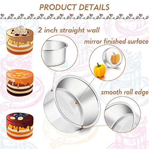 TeamFar 4 Inch Cake Pan, 6 Pcs Stainless Steel Round Baking Cake Pans Set - size: 4 Inch