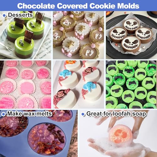 Round Silicone Molds, 2-Pack 2.1" Cylinder Chocolate Covered Cookie Mold