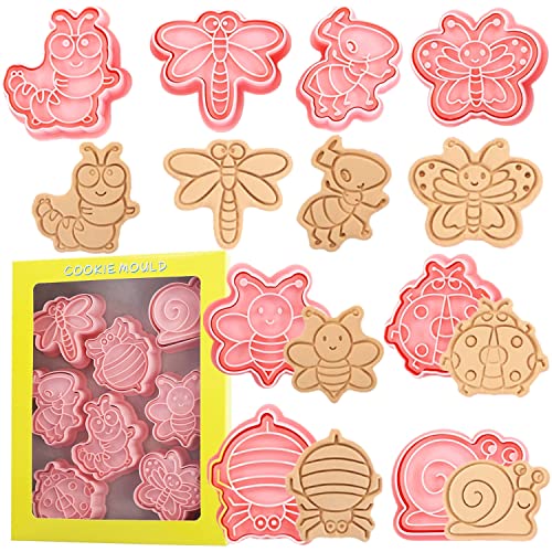 8-Piece Small Animal Cookie Cutter and Stamp Set, Plastic - color: Small Animal