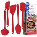 GIR: 5-Piece Silicone Essentials Kitchen Utensils Set – Cherry Red - color: Cherry Red, size: 5 - Piece Set