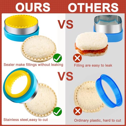 Nifogo Sandwich Cutter for Kids Lunch 22 Pcs (LARGE) - color: A-Pink Blue 22pcs