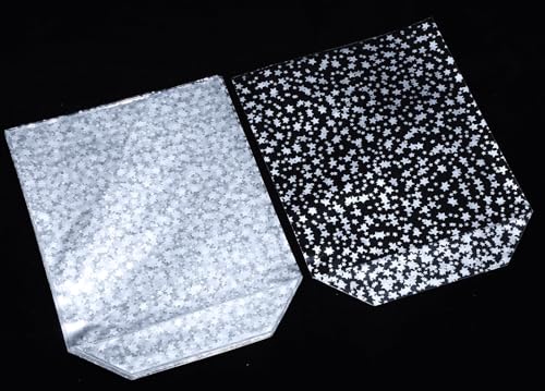 50pcs 9x12 inch Bottom Gusset Silver Star Printed Clear Cellophane Gift Wrap Bags with 5" Twist Ties - color: Silver Star, size: 9X12inch(50 Pcs)