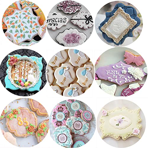8 Pieces Plaques and Frames Cookie Cutters Set, Stainless Steel - color: frame-8p
