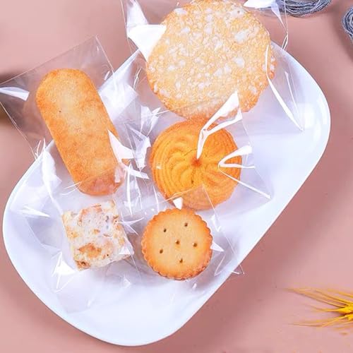 KoberrLi Cookie Bags with Seal Cellophane Bags Small 3 x 4-inch Clear Treat Crystal Self Protective Bags for Candy Cookies Cards Team, 100 Pack - size: 3x4 Inch (Pack of 100)