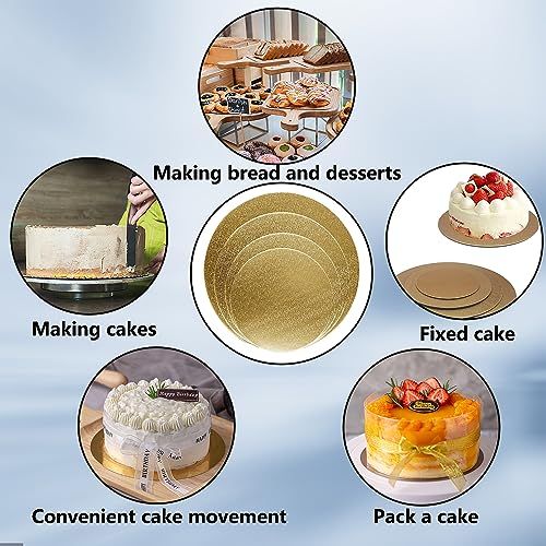 Goiio 4 Pack Cake Boards Golden Round Cake Circles - color: Gold
