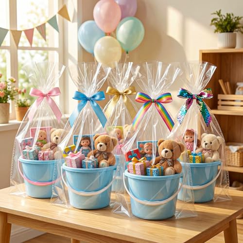 20PCS Clear Cellophane Gift Bags 18x30 Inch Small Gift Basket Wrap Bag - size: 20pcs 18x30 Inch