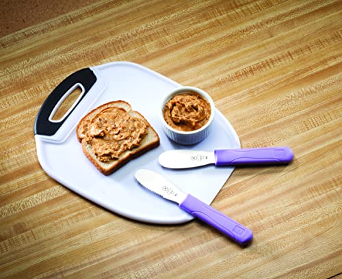 Mercer Culinary Millennia Wavy Edge Spreader, 3.5 Inch Blade, Purple Handle - color: Purple, size: 3.5-Inch Wavy Edge Spreader