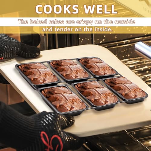 6-Cavity Mini Loaf Pan, Black - size: 6 Cavity Black