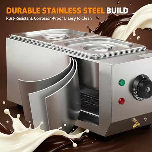 Chocolate Tempering Machine Chocolate Melter Warmer 2 Tanks 9lbs