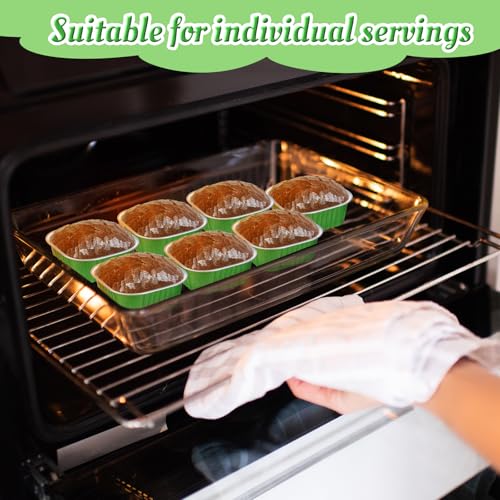 Aoriher 300 Pieces 10 oz Mini Cake Pans with Lids,Green - color: Green