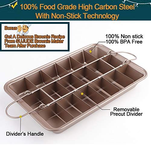 Brownie Pan with Dividers, All Edges, Nonstick, 18 Brownies