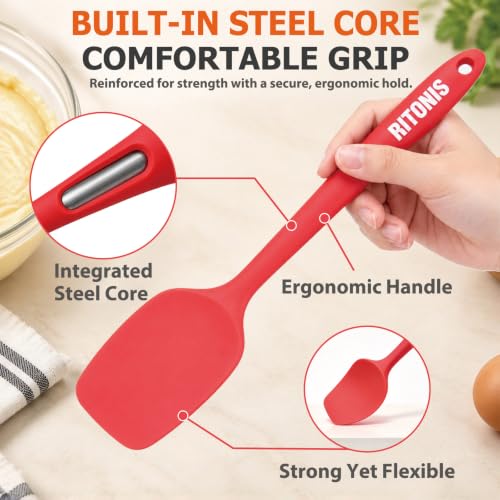 Silicone Spatula Set, 5-Piece Heat Resistant Scraper Tools