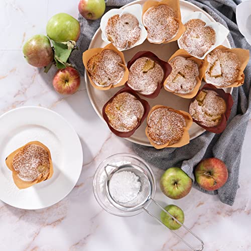 Aodaer 240 Pcs Mini Cupcake Liners Muffin Liners Baking Cups - color: Brown,Natural,White