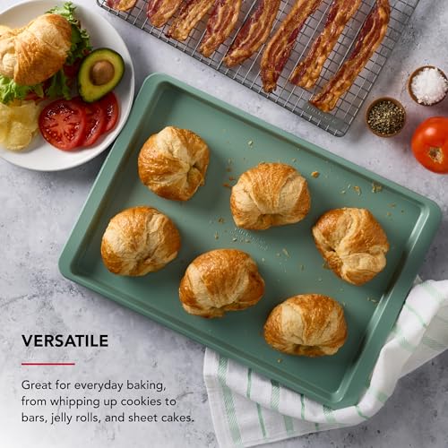 KitchenAid Nonstick Aluminized Steel Baking Sheet, Dishwasher Safe, 13x 18 Inch, Cardamom - color: Cardamom, size: 13 x 18 Inch