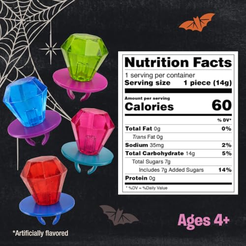 Ring Pop Halloween Candy Lollipops, 20 Count, Assorted Flavor Party Favors - size: 20 Count Bag