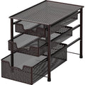 Simple Houseware Stackable 3 Tier Sliding Basket Organizer Drawer, Bronze - color: Bronze, size: 3-Tier