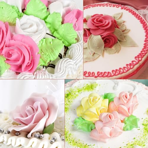 7 Pcs Rose Flower Piping Tips, Stainless Steel Petal Icing Tips Fondant Rose Nozzle Pastry Tools for Cake Decorating