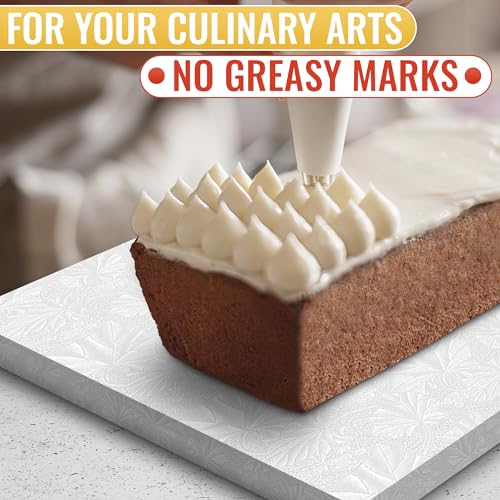 NADOBA 13.8" x 9.9" Rectangle Cake Drum for Cakes and Pastries, 1/2" Thick - color: White