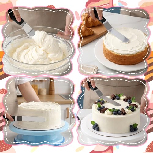 6" Cake Spatulas, Offset Spatula Stainless Steel Angled Icing Spatula