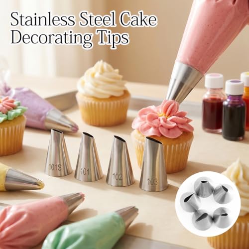 5 Pcs Piping Tips Set, Piping Nozzles Cake Decorating Supplies