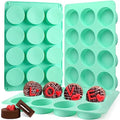 Actvty Round Chocolate Cookie Molds, 3 Pieces 12-Cavity Cylinder Chocolate Silicone Molds for Covered, Cookies Candy Jelly Mini Cakes and Muffin Baking(Green) - color: 3Pcs Green/12-Cavity