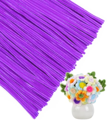IOOLEEM Pipe Cleaners, 200pcs Purple Violet Chenille Stems Bulk for Crafts - color: Purple Violet, size: 200 Count