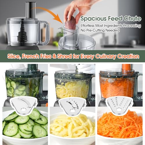 Food Processor and Blender Combo, 88 oz Food Chopper - color: Black
