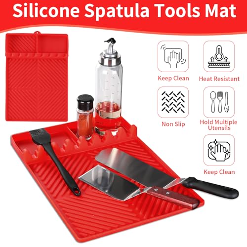 Find law Silicone Tools Mat for Griddle & Kitchen Countertop - color: Red