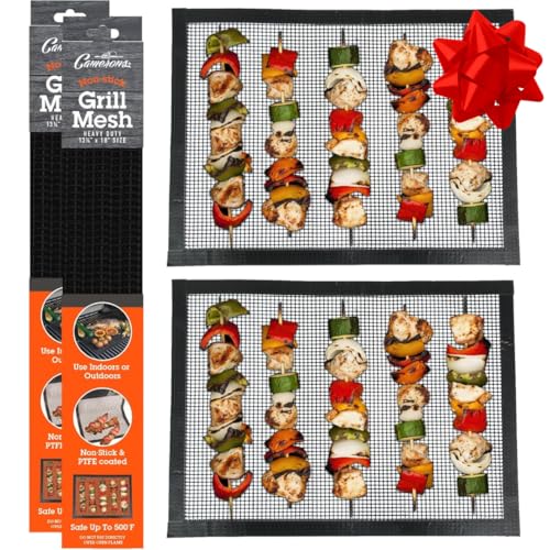 Camerons Grilling Mesh, Heavy Duty Non Stick Reusable Sheet, 13x18", 2 Pack