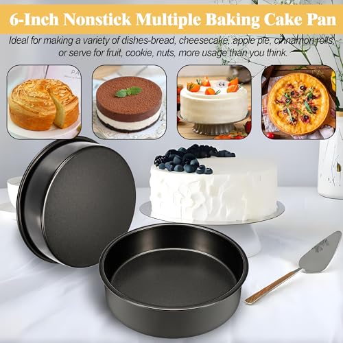 AWTBDP 6 Inch Cake Pans,3PCS Smash Cake Pans with 100PCS Parchment Paper - size: 6 inch, 3-pack
