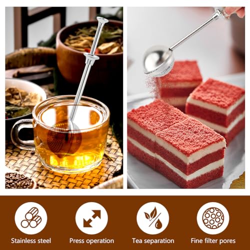 2PCS Tea Infuser & Flour Duster Wand - Fine Mesh Holes
