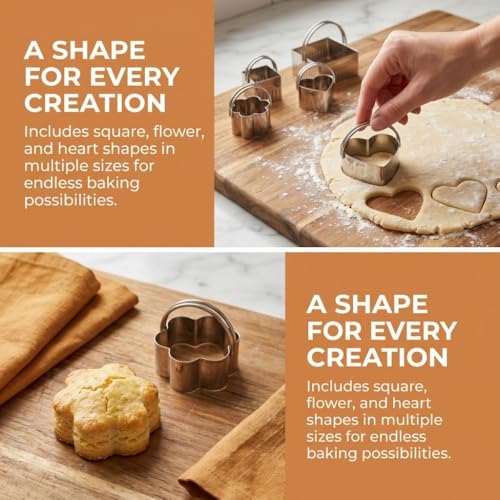 5Pcs Stainless Steel Cookie Cutters Set with Handle, 5 Sizes Baking Mould for Biscuits Scones, Easy Clean Dishwasher Safe(Heart) - size: Heart