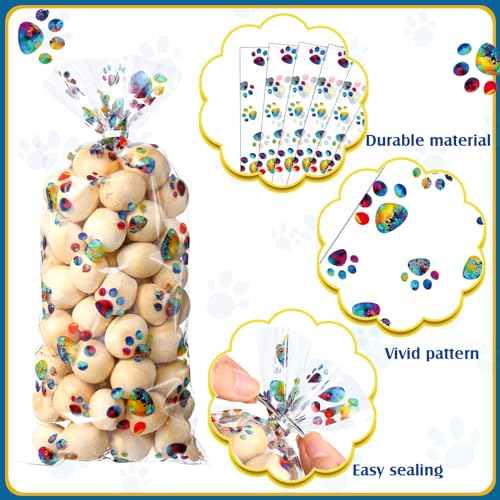 Blulu 100 Pcs Dog Treat Bags Puppy Party Favor, Rainbow Color - color: Rainbow Color